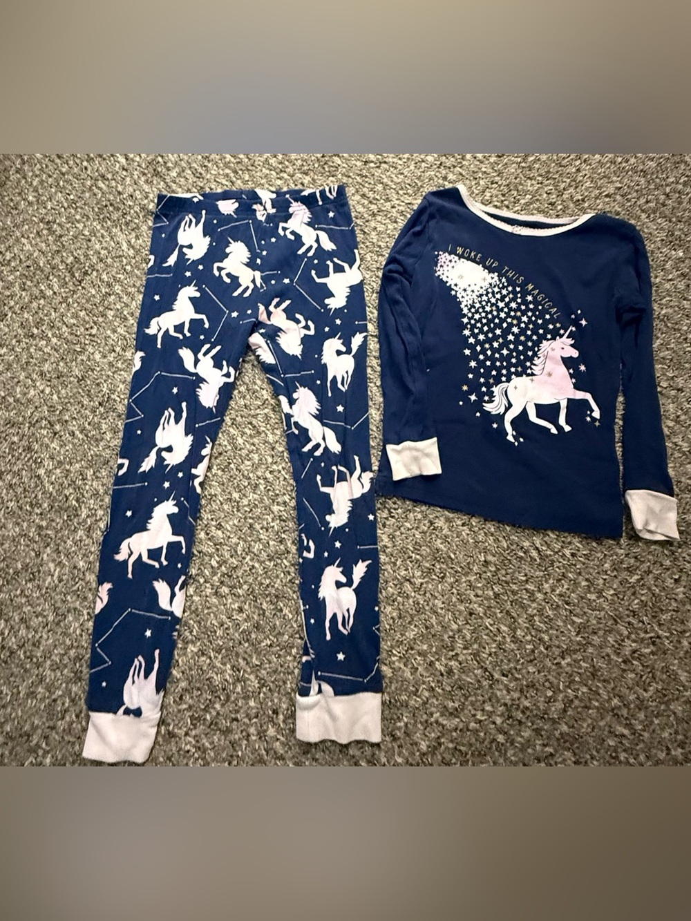 Carters Navy Tie-dye Unicorn Long-Sleeve Pajama Set